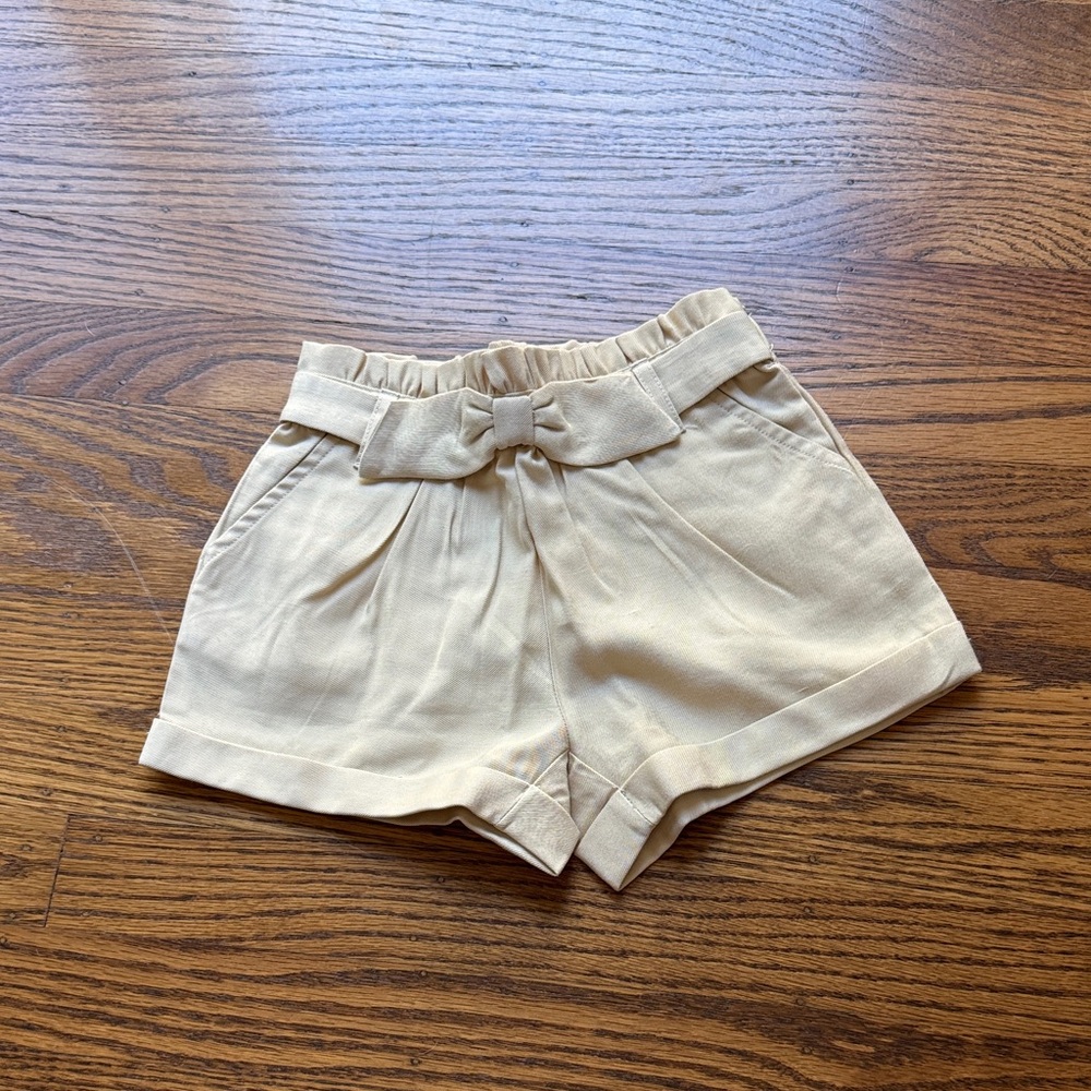 JANIE AND JACK Tan Bow-Accent Shorts